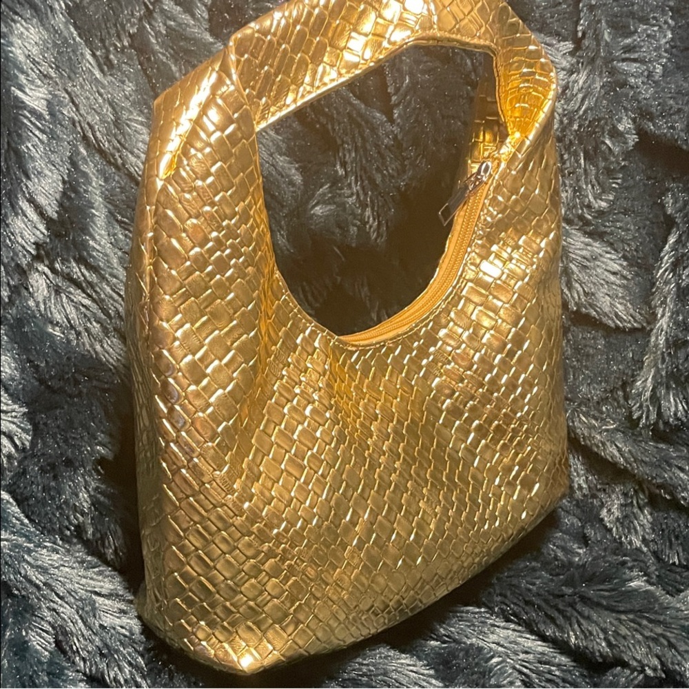 Gold Woven Look Women's Bag